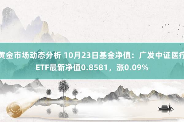 黄金市场动态分析 10月23日基金净值：广发中证医疗ETF最新净值0.8581，涨0.09%