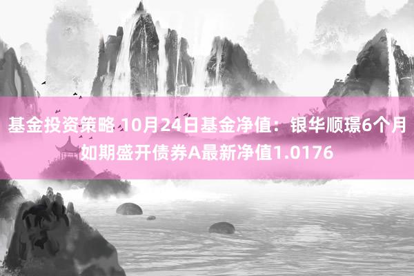 基金投资策略 10月24日基金净值：银华顺璟6个月如期盛开债券A最新净值1.0176