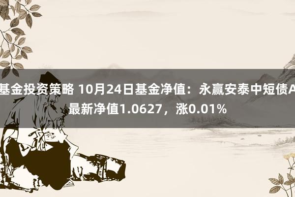 基金投资策略 10月24日基金净值：永赢安泰中短债A最新净值1.0627，涨0.01%