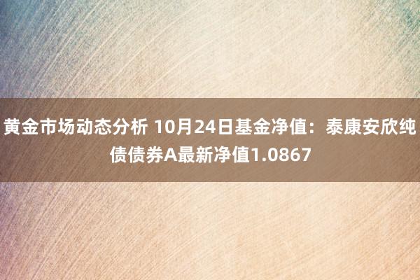 黄金市场动态分析 10月24日基金净值：泰康安欣纯债债券A最新净值1.0867