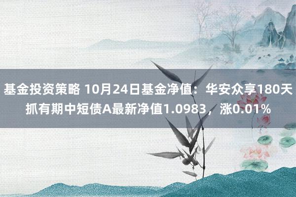 基金投资策略 10月24日基金净值：华安众享180天抓有期中短债A最新净值1.0983，涨0.01%