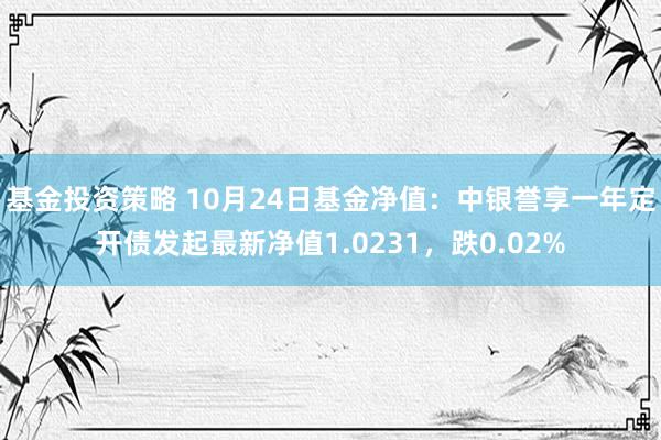 基金投资策略 10月24日基金净值：中银誉享一年定开债发起最新净值1.0231，跌0.02%