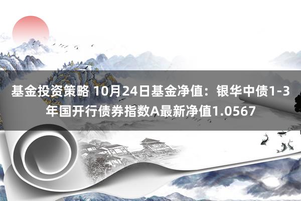 基金投资策略 10月24日基金净值：银华中债1-3年国开行债券指数A最新净值1.0567