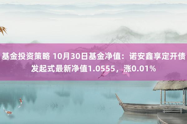 基金投资策略 10月30日基金净值：诺安鑫享定开债发起式最新净值1.0555，涨0.01%