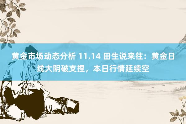 黄金市场动态分析 11.14 田生说来往：黄金日线大阴破支捏，本日行情延续空