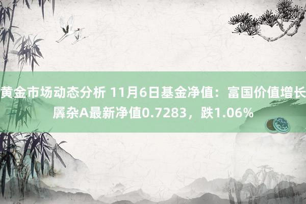 黄金市场动态分析 11月6日基金净值：富国价值增长羼杂A最新净值0.7283，跌1.06%