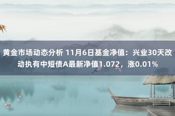 黄金市场动态分析 11月6日基金净值：兴业30天改动执有中短债A最新净值1.072，涨0.01%