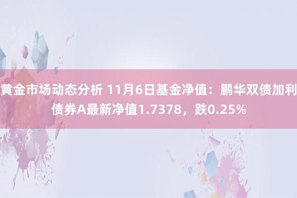 黄金市场动态分析 11月6日基金净值：鹏华双债加利债券A最新净值1.7378，跌0.25%