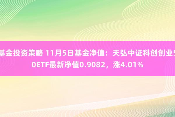 基金投资策略 11月5日基金净值：天弘中证科创创业50ETF最新净值0.9082，涨4.01%