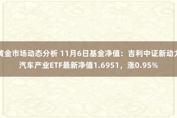 黄金市场动态分析 11月6日基金净值：吉利中证新动力汽车产业ETF最新净值1.6951，涨0.95%