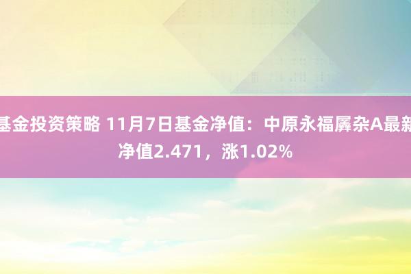 基金投资策略 11月7日基金净值：中原永福羼杂A最新净值2.471，涨1.02%