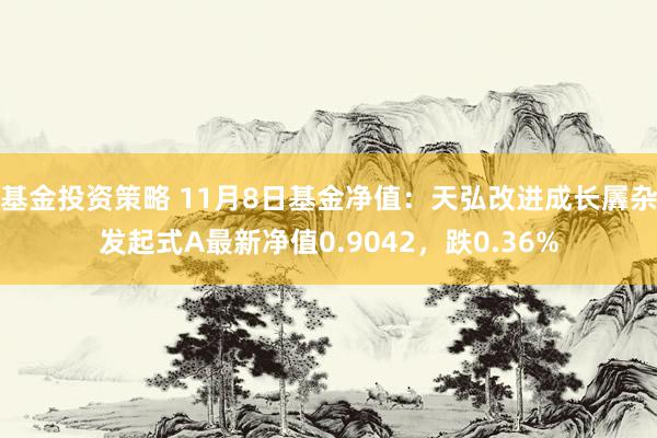 基金投资策略 11月8日基金净值：天弘改进成长羼杂发起式A最新净值0.9042，跌0.36%