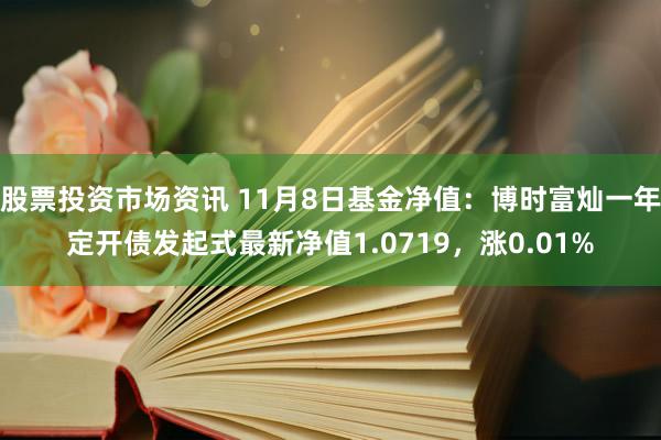 股票投资市场资讯 11月8日基金净值：博时富灿一年定开债发起式最新净值1.0719，涨0.01%