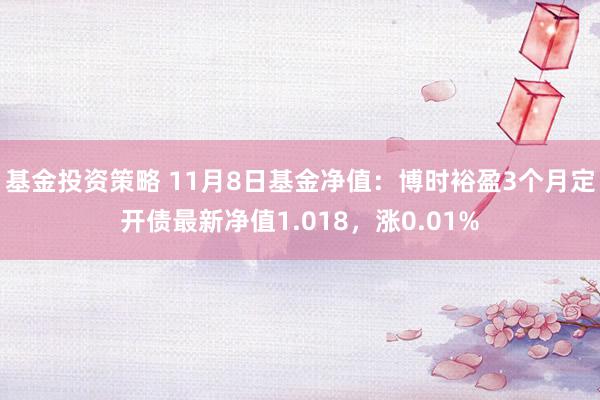 基金投资策略 11月8日基金净值：博时裕盈3个月定开债最新净值1.018，涨0.01%