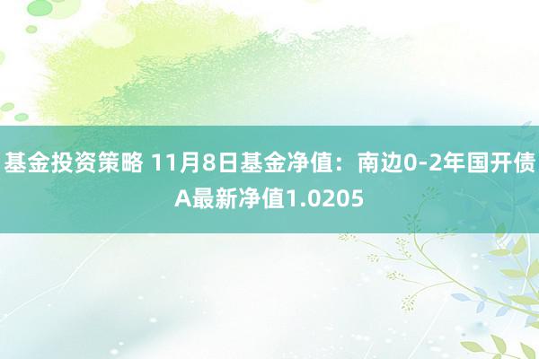 基金投资策略 11月8日基金净值：南边0-2年国开债A最新净值1.0205