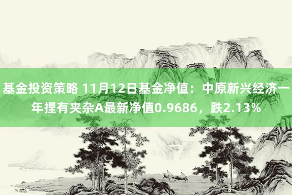 基金投资策略 11月12日基金净值：中原新兴经济一年捏有夹杂A最新净值0.9686，跌2.13%