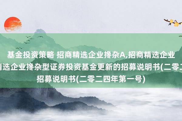 基金投资策略 招商精选企业搀杂A,招商精选企业搀杂C: 招商精选企业搀杂型证券投资基金更新的招募说明书(二零二四年第一号)