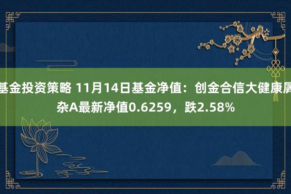 基金投资策略 11月14日基金净值：创金合信大健康羼杂A最新净值0.6259，跌2.58%