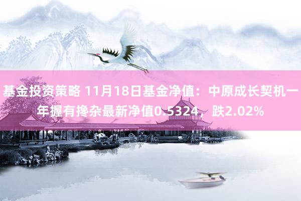 基金投资策略 11月18日基金净值：中原成长契机一年握有搀杂最新净值0.5324，跌2.02%