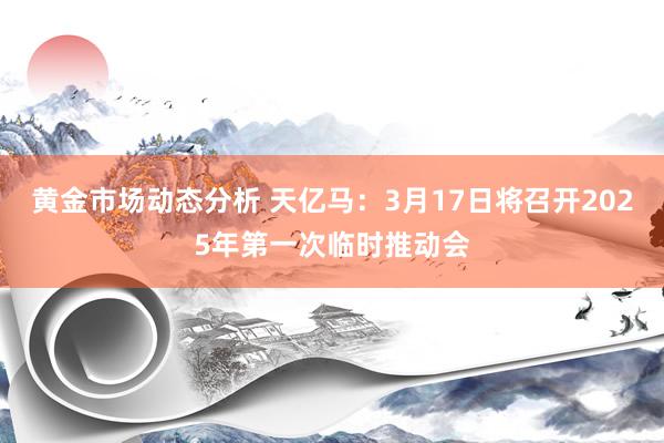 黄金市场动态分析 天亿马：3月17日将召开2025年第一次临时推动会