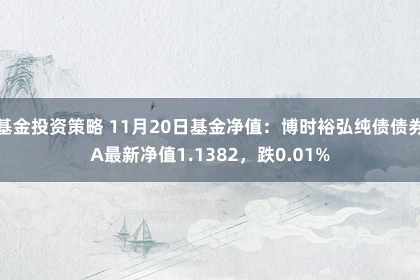 基金投资策略 11月20日基金净值：博时裕弘纯债债券A最新净值1.1382，跌0.01%