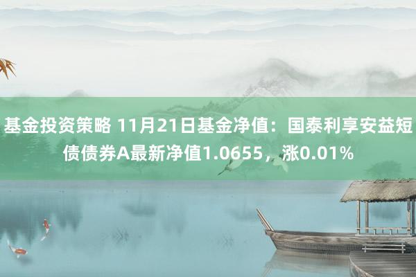 基金投资策略 11月21日基金净值：国泰利享安益短债债券A最新净值1.0655，涨0.01%