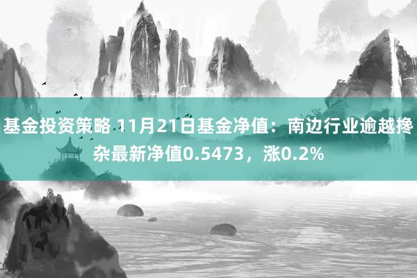 基金投资策略 11月21日基金净值：南边行业逾越搀杂最新净值0.5473，涨0.2%