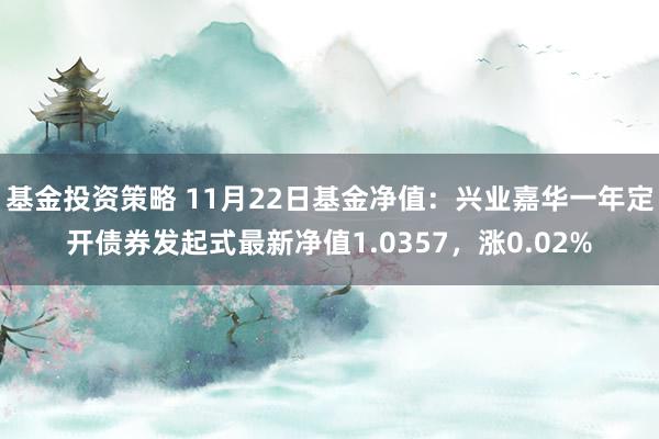 基金投资策略 11月22日基金净值：兴业嘉华一年定开债券发起式最新净值1.0357，涨0.02%