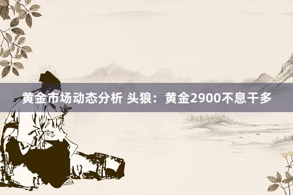 黄金市场动态分析 头狼：黄金2900不息干多