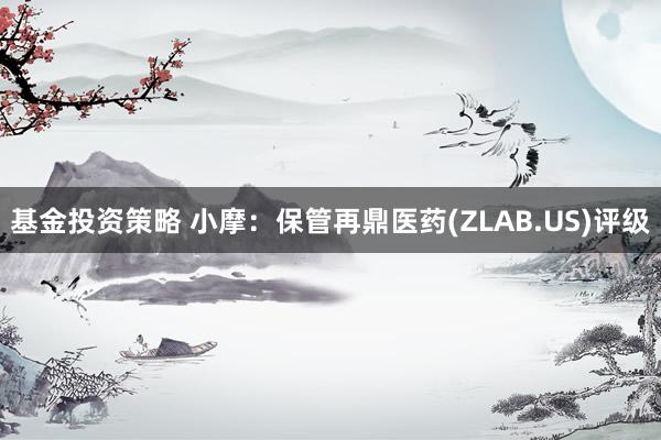 基金投资策略 小摩：保管再鼎医药(ZLAB.US)评级