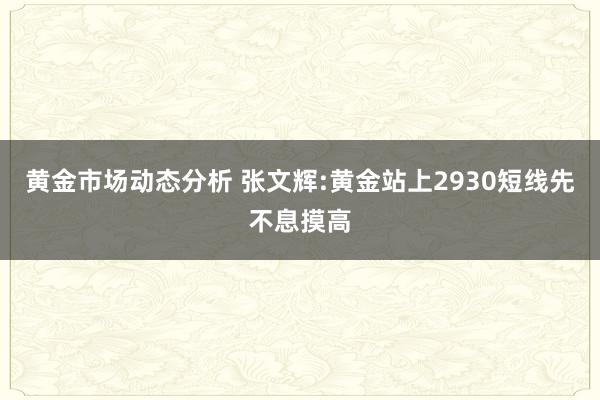 黄金市场动态分析 张文辉:黄金站上2930短线先不息摸高