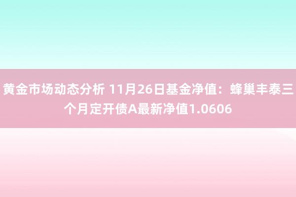 黄金市场动态分析 11月26日基金净值：蜂巢丰泰三个月定开债A最新净值1.0606